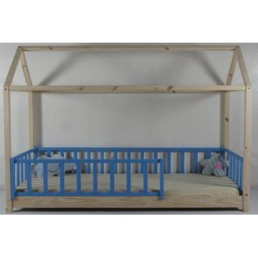 Imagem de Cama Montessoriana Solteirão Casinha Colorida Madeira Maciça Pinus - P