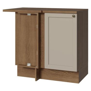 Imagem de Balcão De Canto 1 Porta Rustic-crema Vik Madesa Rustic-crema