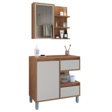 Imagem de Gabinete 80 cm e Espelheira CJ2001 Mell Grafite FAEM - Milani Store, M