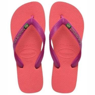 Imagem de Chinelo Sandália Havaianas Brasil Logo Rosa Lilás Unissex-Unissex