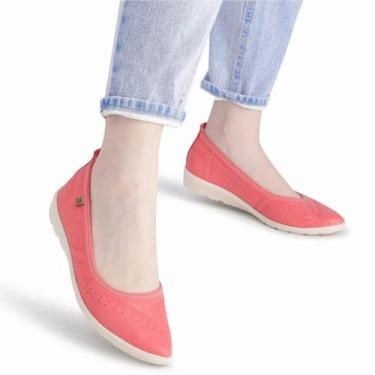 Imagem de Sapatilha Feminina Flexível Piccadilly Confortável Bico Fino Cor:Coral