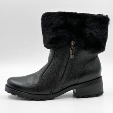 Imagem de Bota Pegada Cano Curto com Pelo Salto Bloco Baixo Feminina-Feminino