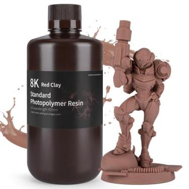 Imagem de Resina de impressora 3D ELEGOO 8K Fotopolímero Padrão 1L Red Clay