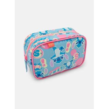 Imagem de Necessaire media lilo e stitch azul ceu puket
