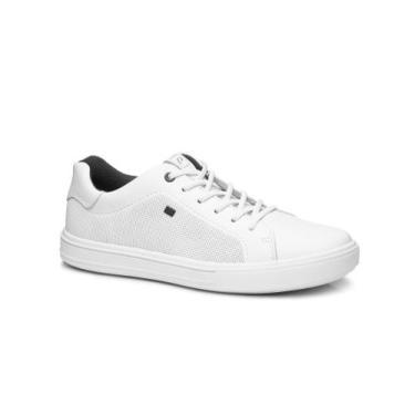 Imagem de sapatenis masculino pegada em couro branco 111501.01, 40