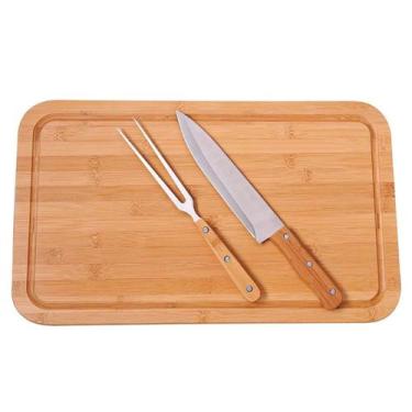 Imagem de Conjunto churrasco bamboo tabua retangular 50x30m - MOR