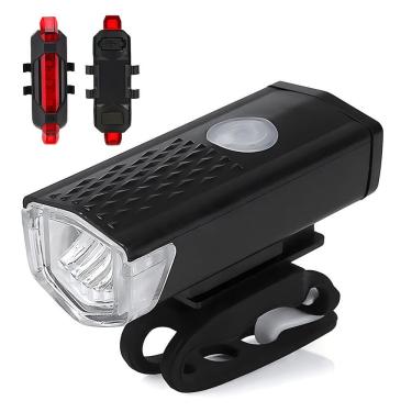 Imagem de Kit de Lanterna para Bicicleta Dianteira e Traseira BIC001-01 com Luz Branca e Vermelha Tudo em Caixa