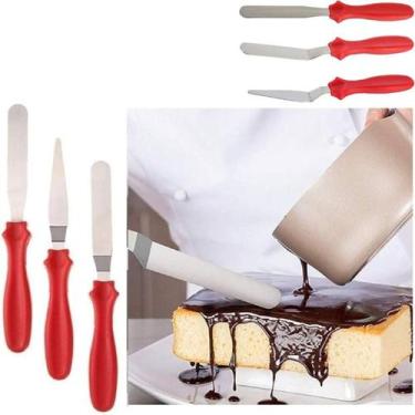 Imagem de Kit 3 Espátulas Confeiteiro para Ganachear Decorar Quinar Alisadores d
