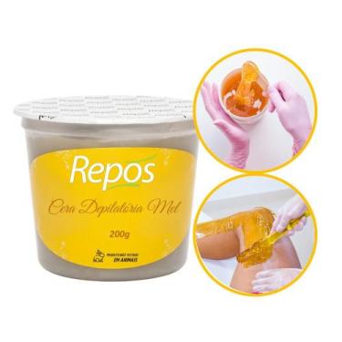 Imagem de Pote de Cera para Depilação Repós Mel Depilatória 200g - Repos