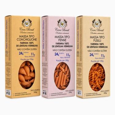 Imagem de Kit 3 Massas Ceres Brasil 200g Sem Glúten Proteico Natural