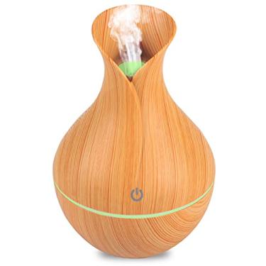 Imagem de Umidificador de Ar Difusor de Aroma Tipo Madeira USB Ultrassônico Portátil (Marrom Claro)