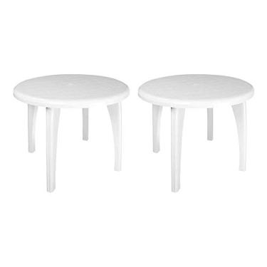 Imagem de Conjunto com 2 Mesas Plásticas Redondas Penélope Branco