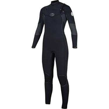 Imagem de Rip Curl Roupa de mergulho feminina Flash Bomb com zíper 3/2 no peito, preto, 14