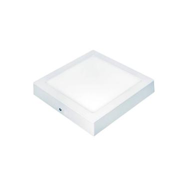 Imagem de Painel Led de Sobrepor Quadrado Lux 18w Autovolt Branco 21cm 3000k Luz Amarela