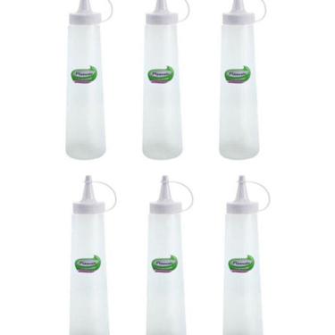 Imagem de Kit 6 Bisnaga Ketchup Mostarda Molhos Grande 400Ml Plasvale