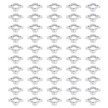 Imagem de Isoladores de cerca elétrica, 50 peças furo de 3,2 cm Fácil de usar Economia de mão de obra Ajuste de pulso Cerca elétrica Isoladores de haste de terminal Fio de vedação Acessório de(Cinza)