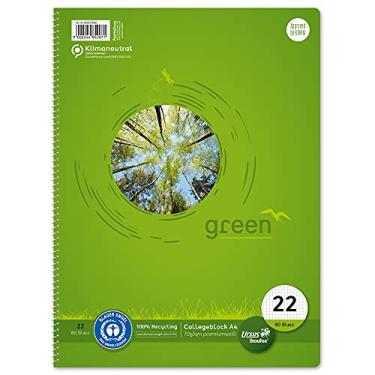 Imagem de Staufen Bloco de notas verde DIN A4, 5 mm quadrado, 80 folhas, 4 orifícios, papel reciclado branco premium 70 g/m², pacote com 1