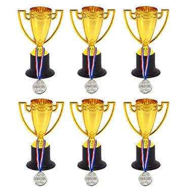 Imagem de BESPORTBLE Conjunto de 12 peças de medalhas de prêmio de troféu, prêmios, lembrancinhas de festa para torneios esportivos, competições, festas, crianças, brinquedos de futebol
