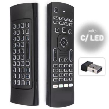 Imagem de Controle Air Mouse Teclado Luminoso Andróid Tv Smart Pc Box - Mb Tech