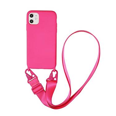 Imagem de Capa de telefone de cordão de silicone para iPhone 12 13 11 14 Pro Max 7Plus X XR XS Max Ultra capa com alça de pescoço cordão de colar transversal, T12, para iPhone 12Pro Max