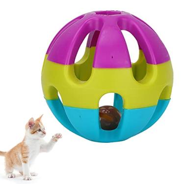 Imagem de Gato Plástico Jingle Bolas Coloridas Gato Toy Ball Pet Gatinho Gato Brinquedo Teaser Bola Perseguição Chocalho Brinquedo com Bolas de Sino