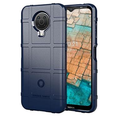 Imagem de Caso de capa de telefone de proteção Capa de silicone à prova de choque à prova de choque de silicone Nokia G10 / G20 / 6.3, Tampa do protetor com forro fosco (Color : Dark Blue)