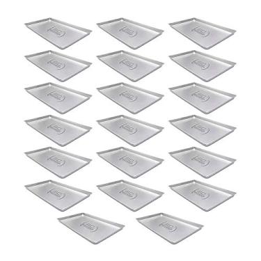 Imagem de Kit - 20 Formas Assadeiras Lisa Estampada 0,6mm Pão Doce Alumínio 58 x 70 x 3,5 Padaria Confeitaria