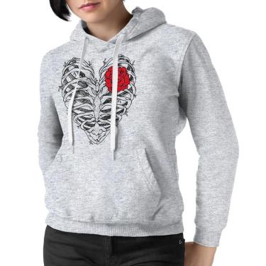 Imagem de Blusa Moletom Feminina Coração De Caveira Casaco-Feminino