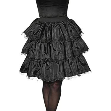 Imagem de Rubie's Costume Co. Saia de fantasia feminina com babados pretos, Multicor, tamanho nico