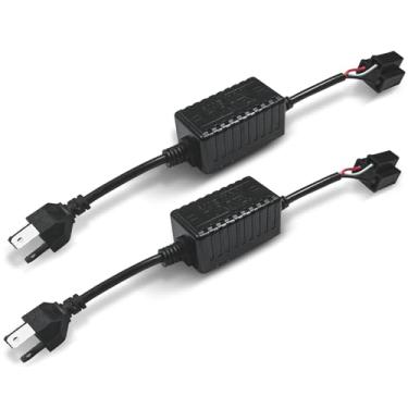 Imagem de UNI-SHINE 2 peças de decodificadores de LED 9003 HB2 H4, chicote antiroscilação para faróis de LED, cancelamento de aviso, capacitores, resistores antioscilação para luzes LED