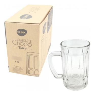 Imagem de Kit 2 Canecas Copo Chopp Cerveja Vidro 400ml Bar Resistente - Clink