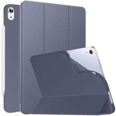 Imagem de DuraSafe Cases Capa traseira de TPU de silicone macio e leve para iPad Air 5 2022 / Air 4 2020 de 10,9 polegadas [Air 4ª geração] A2316 A2324 A2589 A2591 Smart dobrável leve e macia - roxa