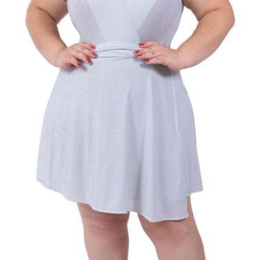 Imagem de Saia Brilho Transpassada Curta Verão Feminina Moda Plus Size - Catwalk