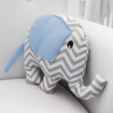 Imagem de Almofada Decorativa  Elefante - Laura Baby, Chevron Azul