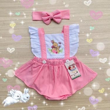 Imagem de Jardineira Romper Coelhinha Rosa - Joaninha Baby, 12M A 24 MESES