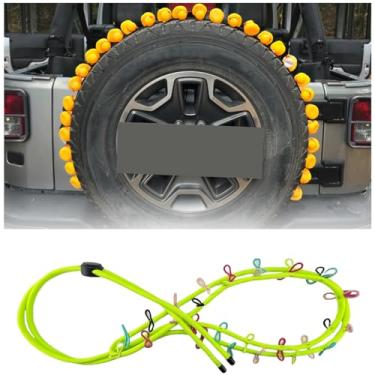 Imagem de Suporte de pato para pneu sobressalente, suporte de patos de borracha compatível com Jeep Wrangler YJ TJ JK JL JT, comporta 60 patos de borracha, suporte de pato paracord verde