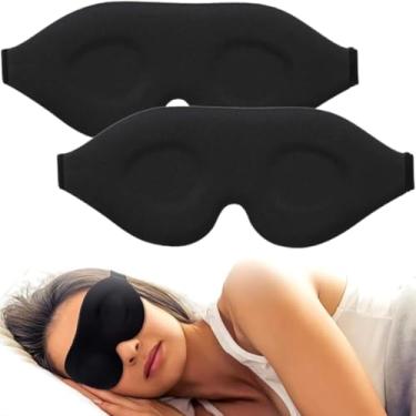 Imagem de KIT 2 Máscaras Para Dormir Tapa Olho Reforçado Para Descansar E Relaxar Com Elástico Ajustável Par De Máscaras PREMIUM DUPIN