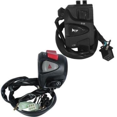 Imagem de Kit interruptor de partida botão com pisca alerta lampejador NXR160 Br