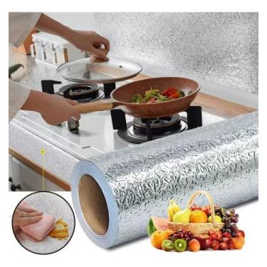 Imagem de Forro Adesivo Anti Gordura E Bactérias Multiuso Papel de Parede Alumín