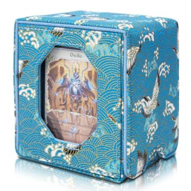 Imagem de Sanseking Caixa de baralho Magic Commander para cartões colecionáveis MTG serve para mais de 100 caixas de baralho de cetim macio de manga dupla com janela de exibição Commander Presente mágico para