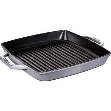 Imagem de Grelha Quadrada com Duas Alças Ferro Fundido Cinza 33 X 33 cm Staub