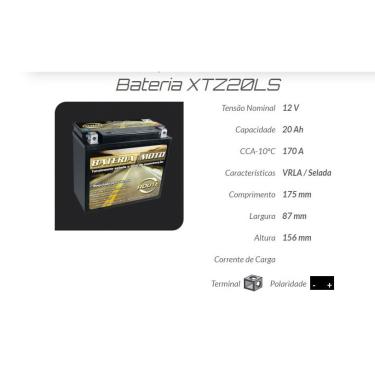 Imagem de Bateria Moto (20Ah) Yamaha Royal Star 1300 Venture - Tx 750
