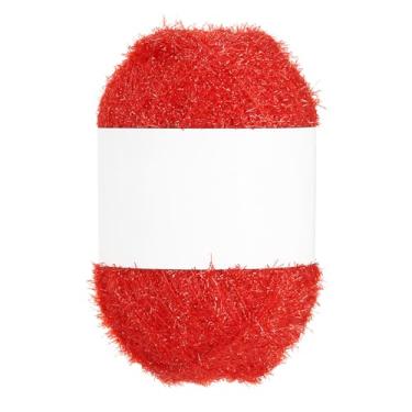 Imagem de PATIKIL Fio Scrubbie de 218 metros, fio de poliéster brilhante Scrubbie fio de coração vermelho brilhante vidro para panos de prato crochê, tricô, artesanato faça você mesmo, tapete, suéter, cachecol
