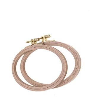 Imagem de BWRMHME Bastidor Oval De Madeira Para Bordado, 4 X 6 Polegadas, Ferramenta Ponto Cruz, Quilting, Artesanato, 16 10 Cm (2 Peças)