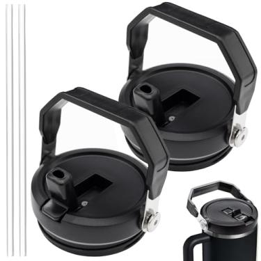 Imagem de 2 peças 1134.0 g alça à prova de vazamento tampa de canudo flip, tampa para Stanley 1,134 g Quencher Tumbler, 1,134 g à prova de vazamento alça flip canudo de substituição, à prova de vazamento, com