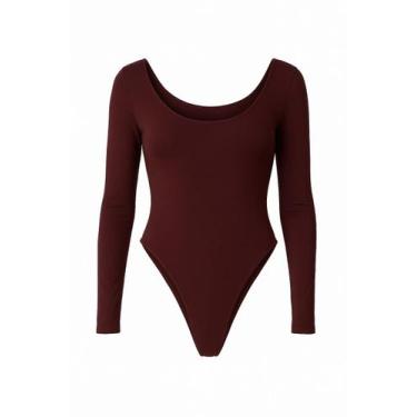 Imagem de Bory Body Feminino Manga Longa Cavado Costa Nua Forrado Suplex - W&L C