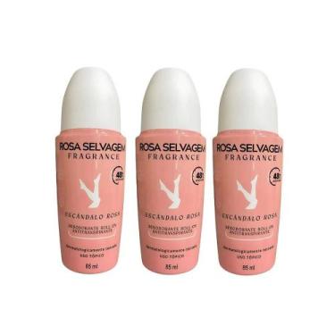 Imagem de Kit 3 Desodorante Roll-on Escândalo 85ml Rosa Selvagem