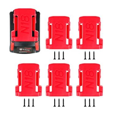 Imagem de khanka Substituição do suporte de bateria para bateria Milwaukee M18 18V - comporta bateria M18 18 V 1,5/2,0/3,0/4,0/5,0/6,0/6,5/8/9,0/12,0 -Ah, apenas suporte de bateria
