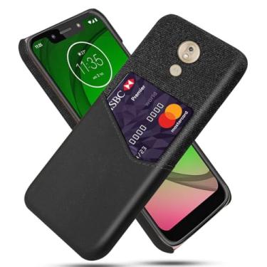Imagem de Capa para MOTO G7 Play,Tela e tampa de couro PU,Antideslizante,360°cobertura completa à prova de choque com 1 slot de cartão atrás,Prevenção de queda-Black