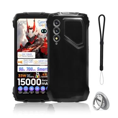 Imagem de NOUKAJU Capa para Oscal Pilot 1, capa protetora de TPU, função de suporte, suporte ajustável, antiqueda, à prova de choque, capa protetora para Blackview Oscal Pilot 1 (preto)